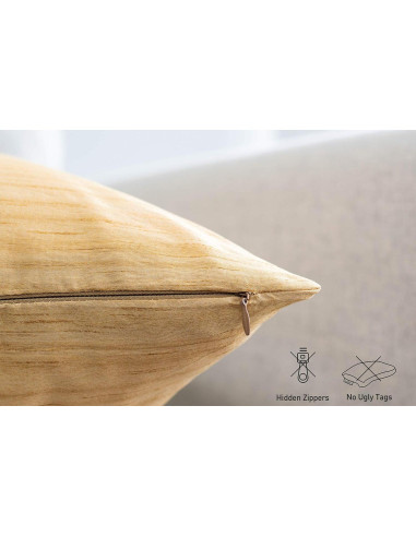 Fundas de Cojín Doradas Los Pétalos Blancos 45.72x45.72 cm - 2 Unidades