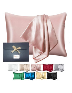 Funda de Almohada de Seda Orgánica ROSEWARD Rey Rosa 22 Momme