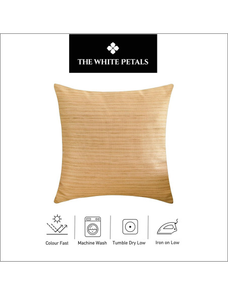 Fundas de Cojín Doradas Los Pétalos Blancos 45.72x45.72 cm - 2 Unidades