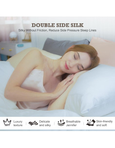 Funda de Almohada de Seda 100% Morera Tender As Water King 2