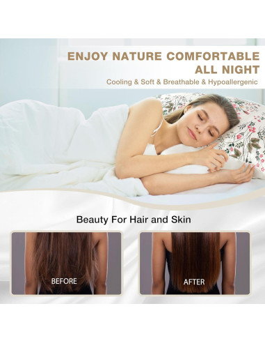 Funda de Almohada de Seda MANSPHIL Queen Floral Verde Salvia