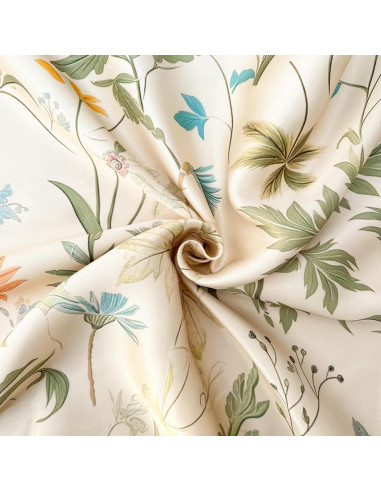 Funda de Almohada de Seda MANSPHIL Queen Floral Verde Salvia