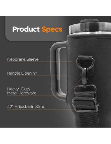 Funda de Neopreno para Taza Stanley 40 oz con Correa Ajustable