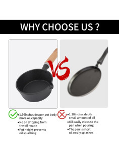 Mini Sartén de Hierro Fundido YIHAOSSING 13x5cm Antiadherente 2