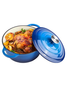 Olla de Hierro Fundido Enameleda Alathote 6L Azul Redonda