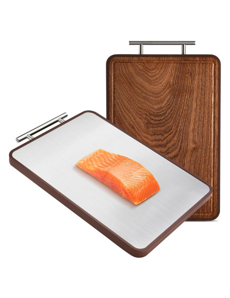 Tabla de Cortar Doble Cara Elmspvil 41.4x25.9cm Titanio y Madera