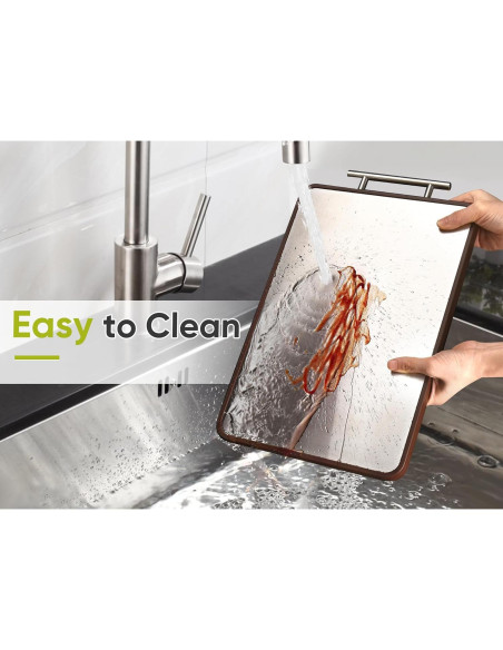 Tabla de Cortar Doble Cara Elmspvil 41.4x25.9cm Titanio y Madera