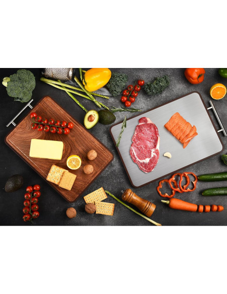 Tabla de Cortar Doble Cara Elmspvil 41.4x25.9cm Titanio y Madera
