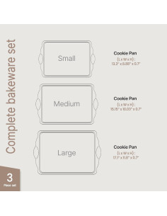 Juego de bandejas para galletas Bakken 3 piezas antiadherente 2