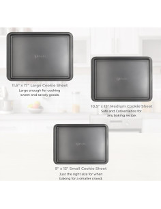 Juego de Moldes para Hornear 3 Piezas PERLLI Antiadherente 2