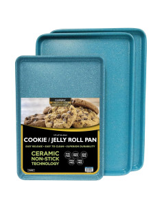 Set de 3 Bandejas para Galletas casaWare Granito Azul 33x23 cm