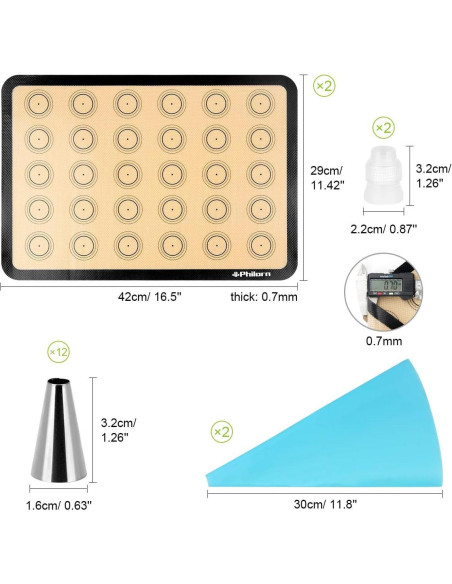 Juego de Tapetes de Silicona PHILORN 42x29 cm Antiadherente