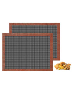 Mats de Hornear Perforados 2 PCS Silicona 30x40 cm Negro