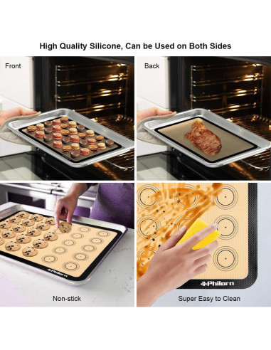 Juego de Tapetes de Silicona PHILORN 42x29 cm Antiadherente