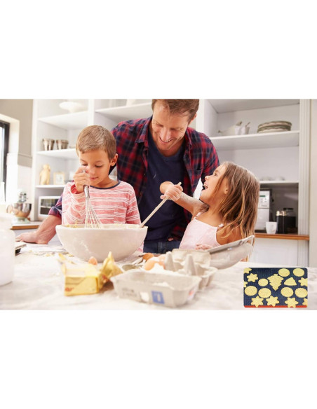 Mats de Hornear Perforados 2 PCS Silicona 30x40 cm Negro