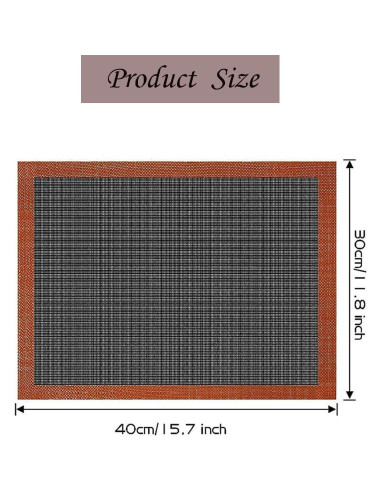 Mats de Hornear Perforados 2 PCS Silicona 30x40 cm Negro