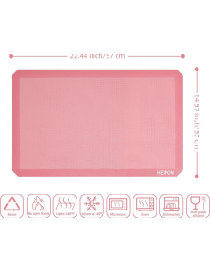Alfombrilla de Hornear Silicona HEIPON 57x37 cm Antiadherente 2 Piezas 2