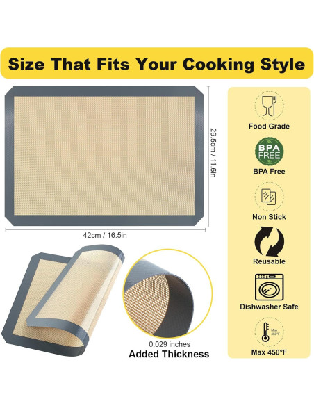 Alfombrilla de Silicona para Hornear Itlovei 41.91x29.46cm Gris