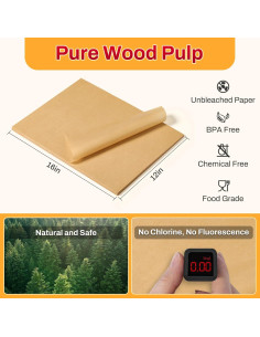 200 Hojas de Papel Pergamino AOZITA 30.48x40.64 cm Antiadherente 2