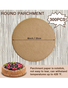 300 Hojas Papel Pergamino Redondo 20 cm Pharamat para Hornear 2