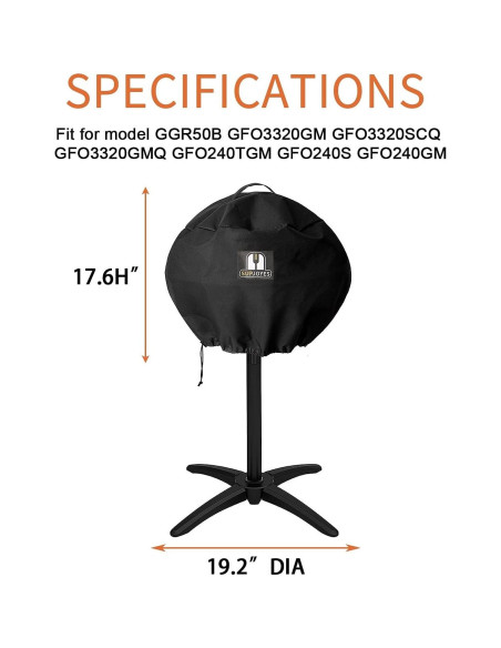 Funda para Parrilla SUPJOYES GGR50B GFO240 Impermeable 48.8cm