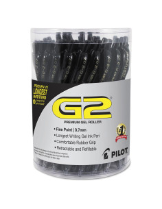 Bolígrafo Gel Retráctil Pilot G2 Premium Tinta Negra 0.7 mm 36/caja