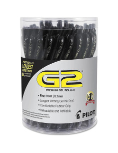 Bolígrafo Gel Retráctil Pilot G2 Premium Tinta Negra 0.7 mm 36/caja 2