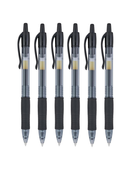 Bolígrafo de Gel Retráctil Pilot G2 0.7mm Negro 6 Unidades