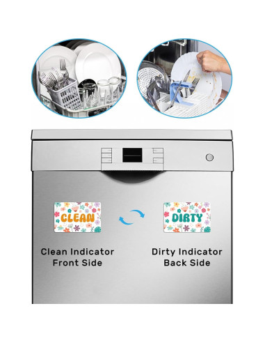 Imán de Lavavajillas Limpio Sucio PWHINGN Flor 9.7x5.6cm