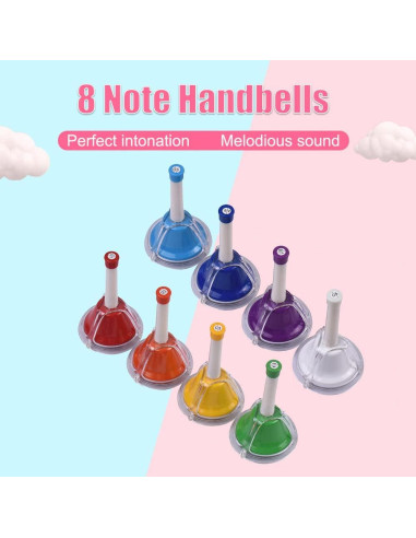 Campanas de Mano Heysland 8 Notas Diatónicas para Niños