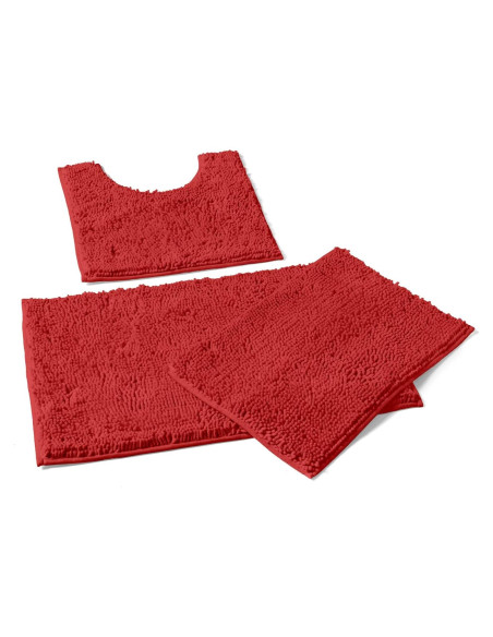 Conjunto de Alfombrillas de Baño LuxUrux Rojo 3 Piezas