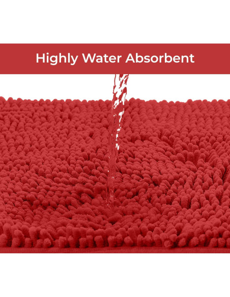 Conjunto de Alfombrillas de Baño LuxUrux Rojo 3 Piezas