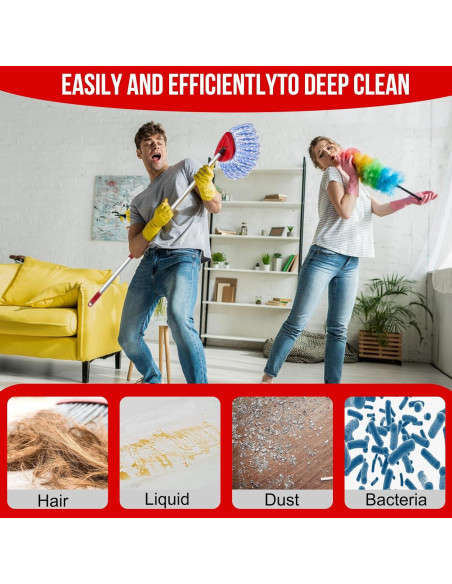 Cabezal de Mopa Giratoria O-Cedar RinseClean + Mango Ajustable 76-147 cm