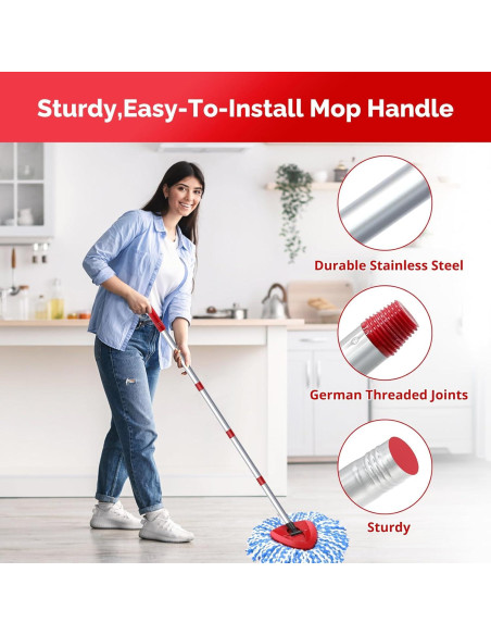 Cabezal de Mopa Giratoria O-Cedar RinseClean + Mango Ajustable 76-147 cm