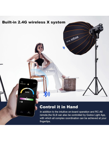 Kit de Iluminación Continua Godox SL300III con Softbox QR P90