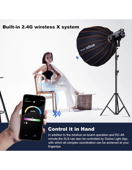 Kit de Iluminación Continua Godox SL300III con Softbox QR P90