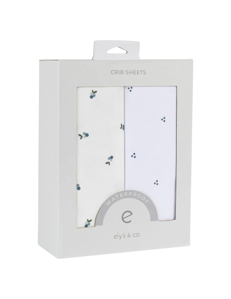 Sábanas de Cuna Impermeables Ely's & Co. 100% Algodón - Juego de 2