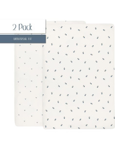 Sábanas de Cuna Impermeables Ely's & Co. 100% Algodón - Juego de 2 2