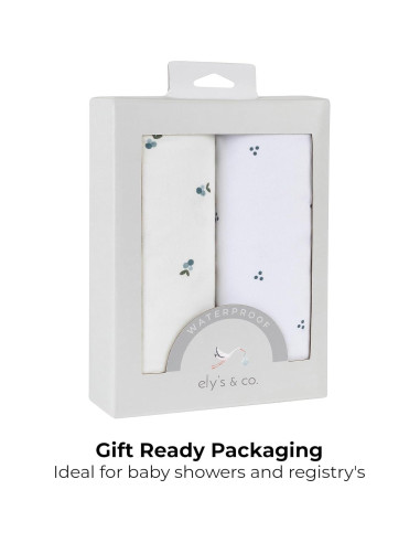 Sábanas de Cuna Impermeables Ely's & Co. 100% Algodón - Juego de 2