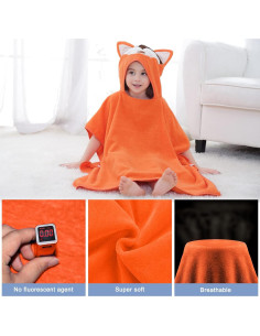 Toalla con Capucha MICHLEY Zorro para Bebé 69.85x69.85 cm 2