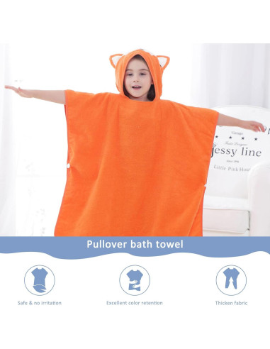 Toalla con Capucha MICHLEY Zorro para Bebé 69.85x69.85 cm