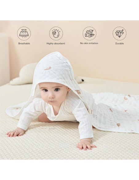 Toallas de Baño con Capucha JELLYMONI 100% Algodón 81x81 cm
