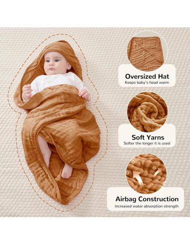 Toallas de Baño con Capucha JELLYMONI 100% Algodón 81x81 cm