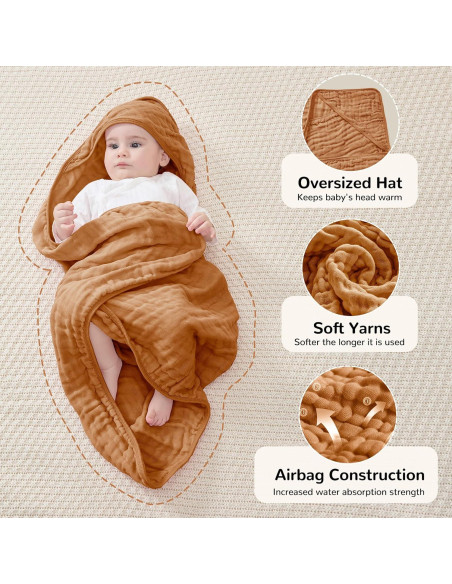 Toallas de Baño con Capucha JELLYMONI 100% Algodón 81x81 cm