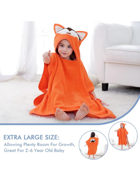 Toalla con Capucha MICHLEY Zorro para Bebé 69.85x69.85 cm
