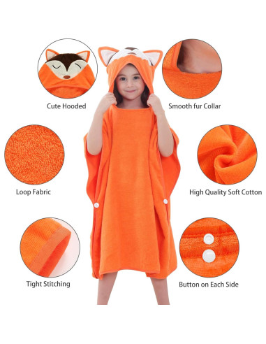 Toalla con Capucha MICHLEY Zorro para Bebé 69.85x69.85 cm