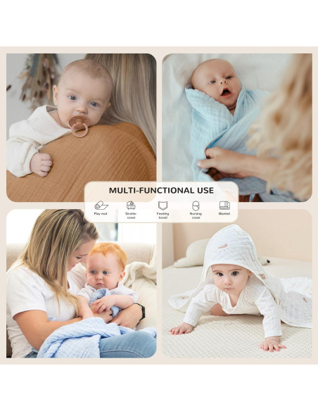 Toallas de Baño con Capucha JELLYMONI 100% Algodón 81x81 cm