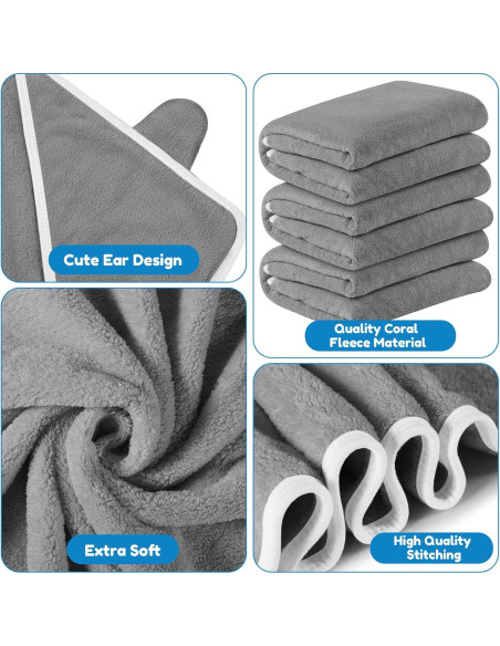 6 Toallas de Baño con Capucha Lounsweer para Bebés 76x76cm