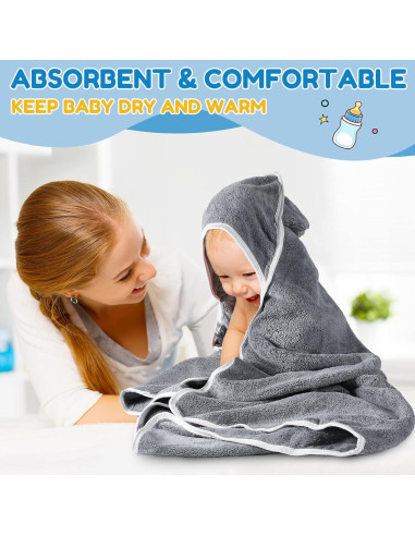 6 Toallas de Baño con Capucha Lounsweer para Bebés 76x76cm