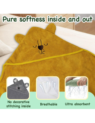 Toallas con Capucha xpertwarm 4 Piezas para Bebés 80x80cm